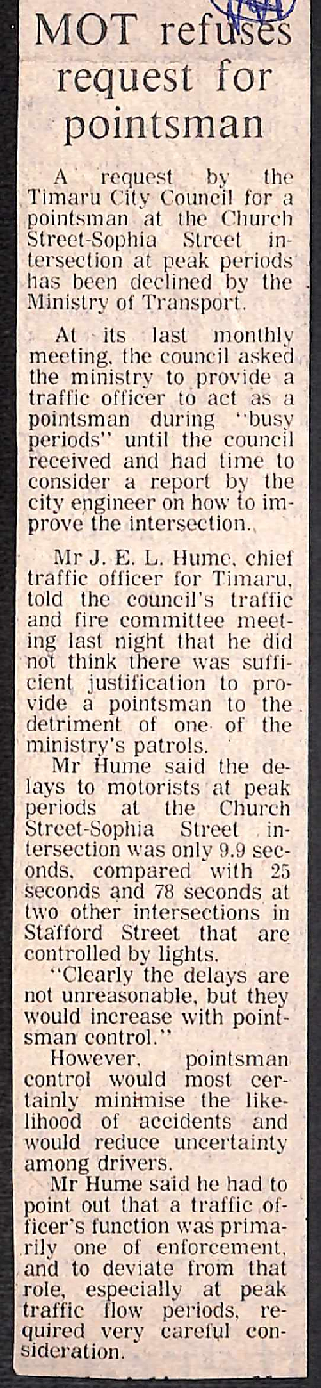 MOT refuses request for pointsman