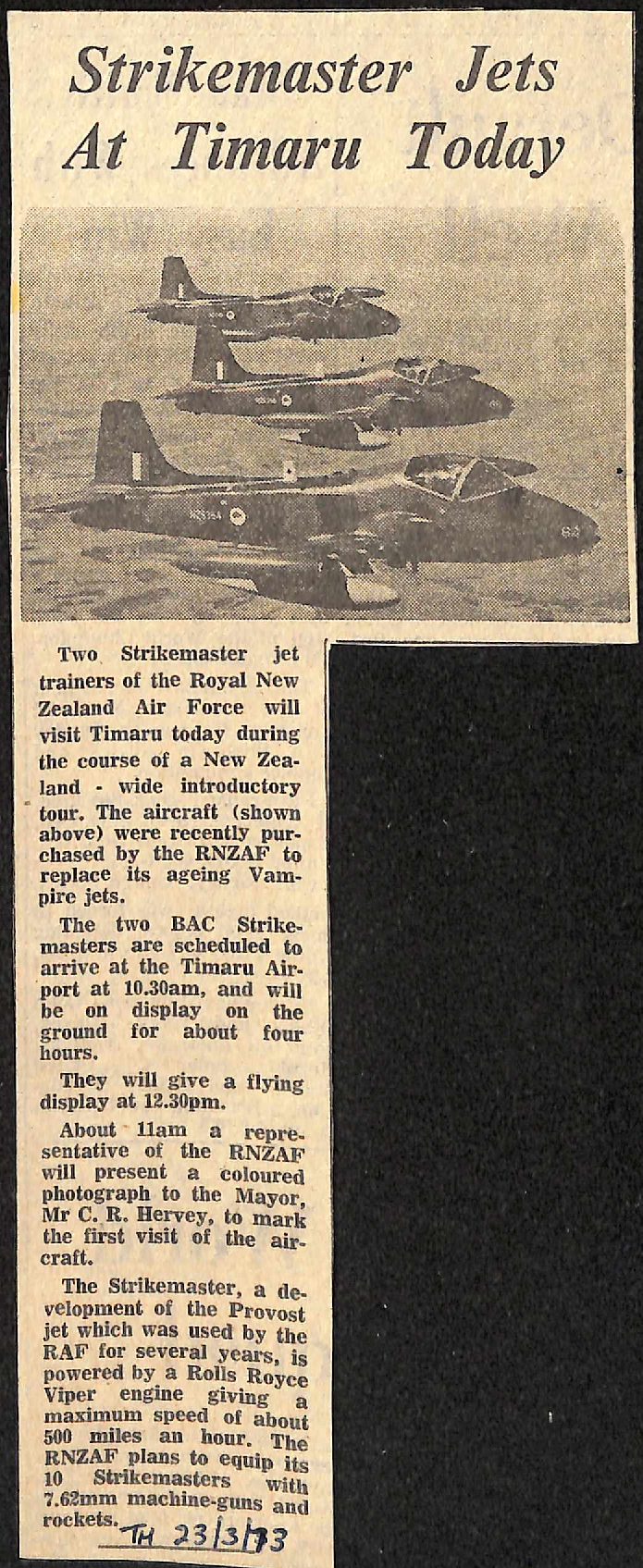 Strikemaster Jets At Timaru Today