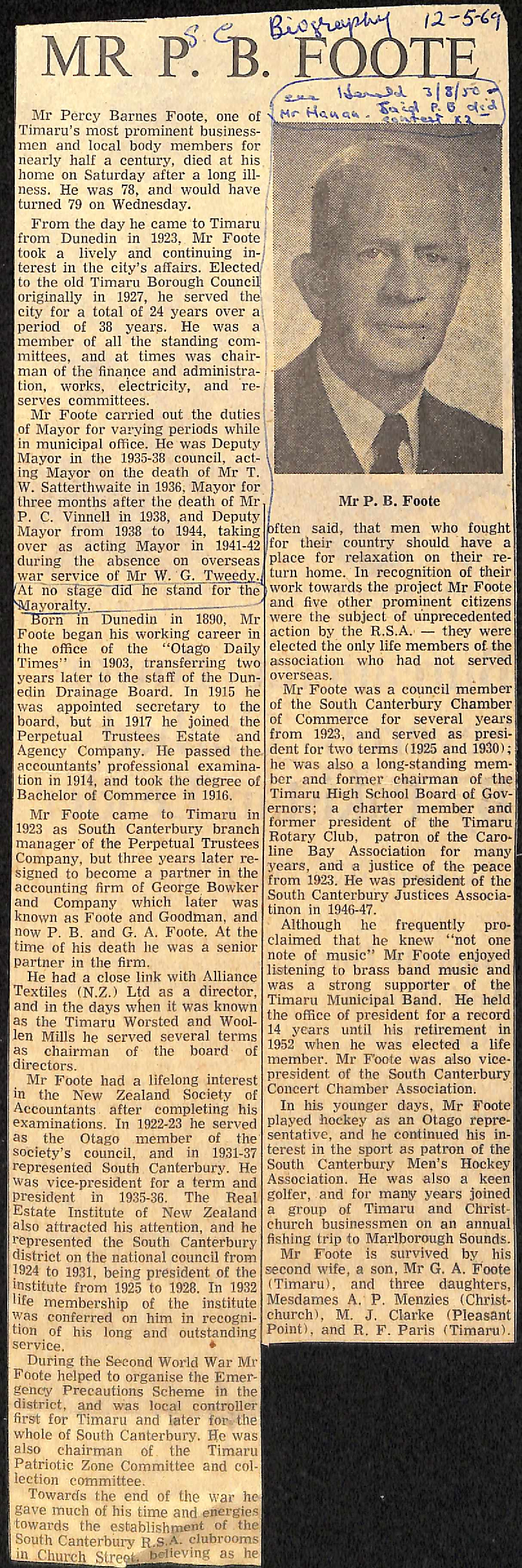 Mr P B Foote