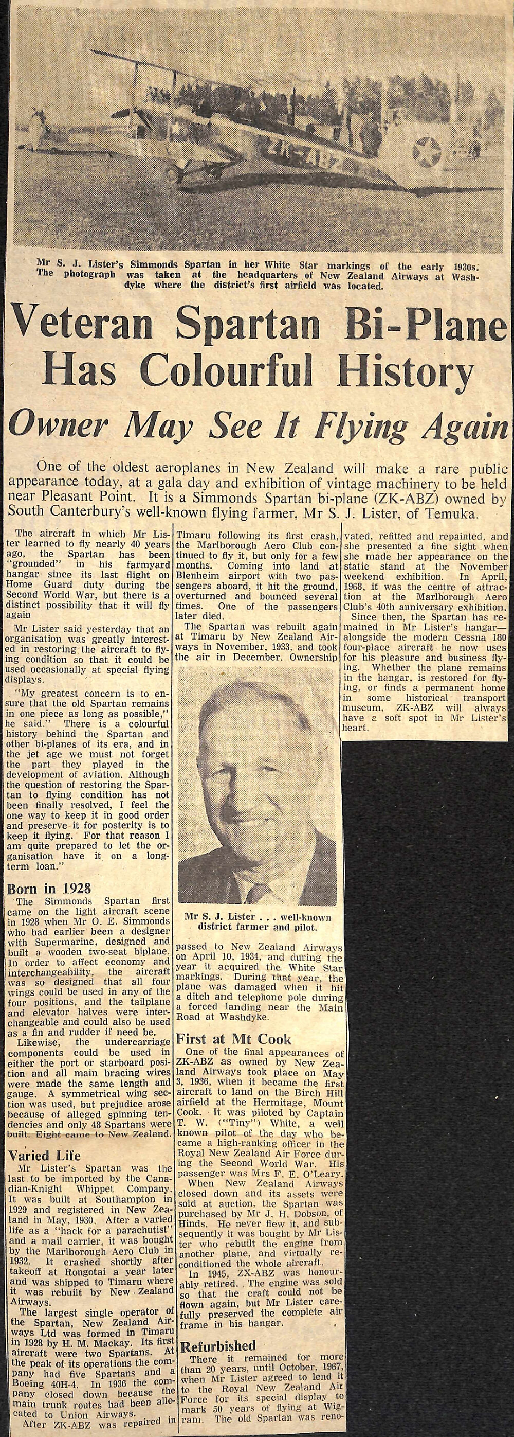 Veteran Spartan Bi-Plane Has Colourful History, Owner May See It Flying Again