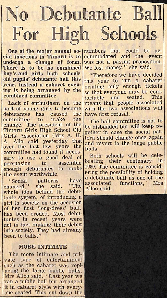 No Debutante Ball For High Schools