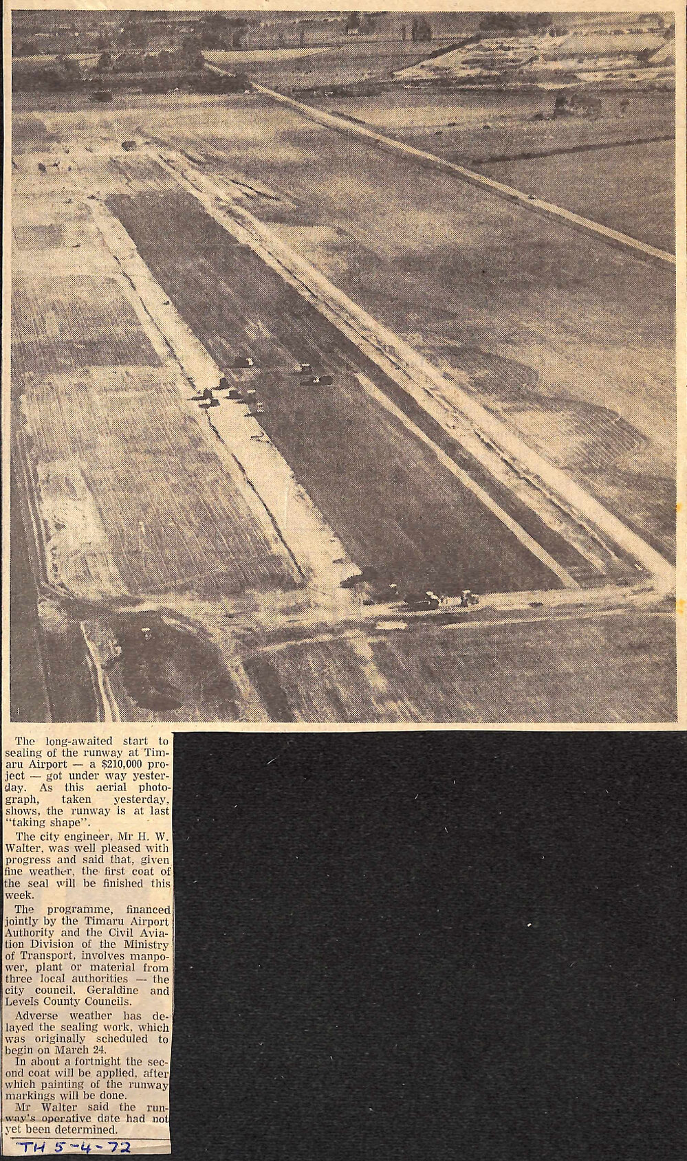 Sealing the runway at Timaru Airport