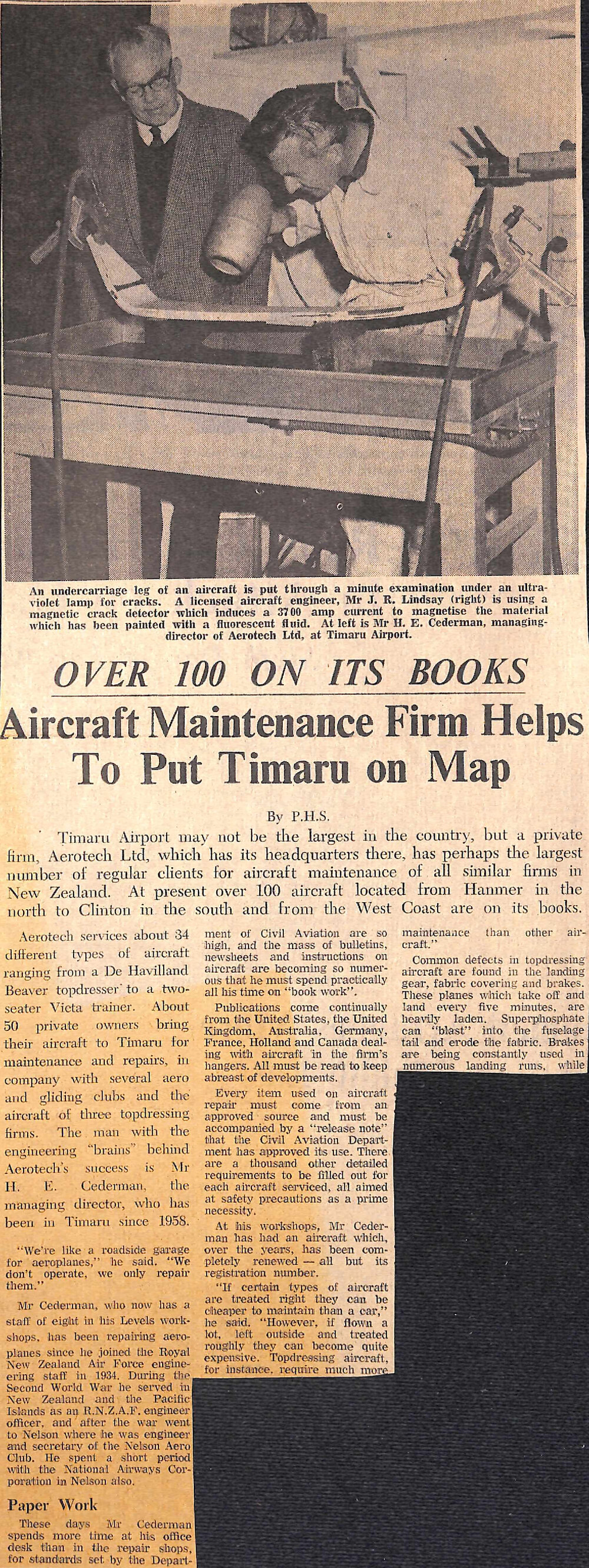 Over 100 On Its Books: Aircraft Maintenance Firm Helps To Put Timaru on Map