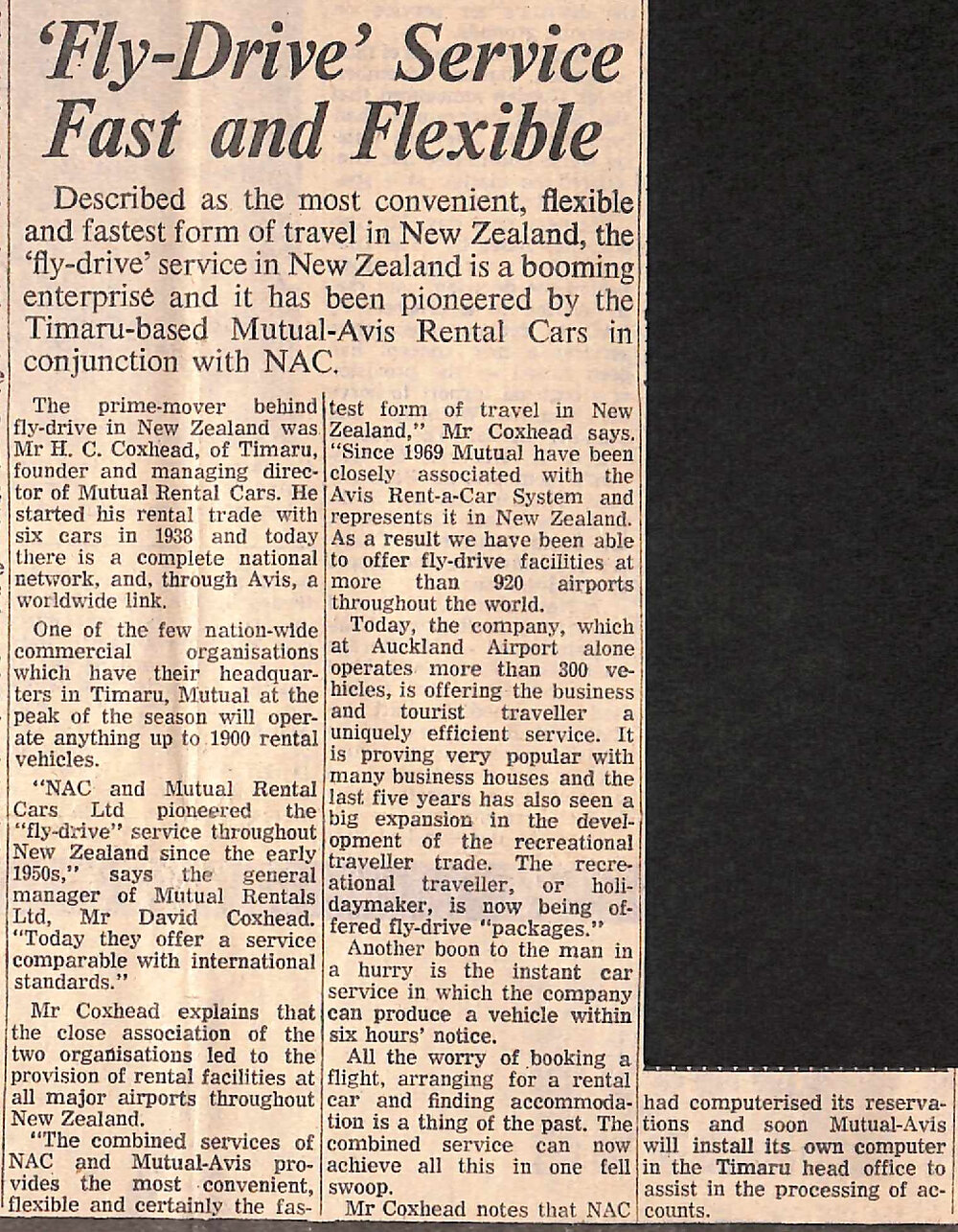  'Fly-Drive' Service Fast and Flexible