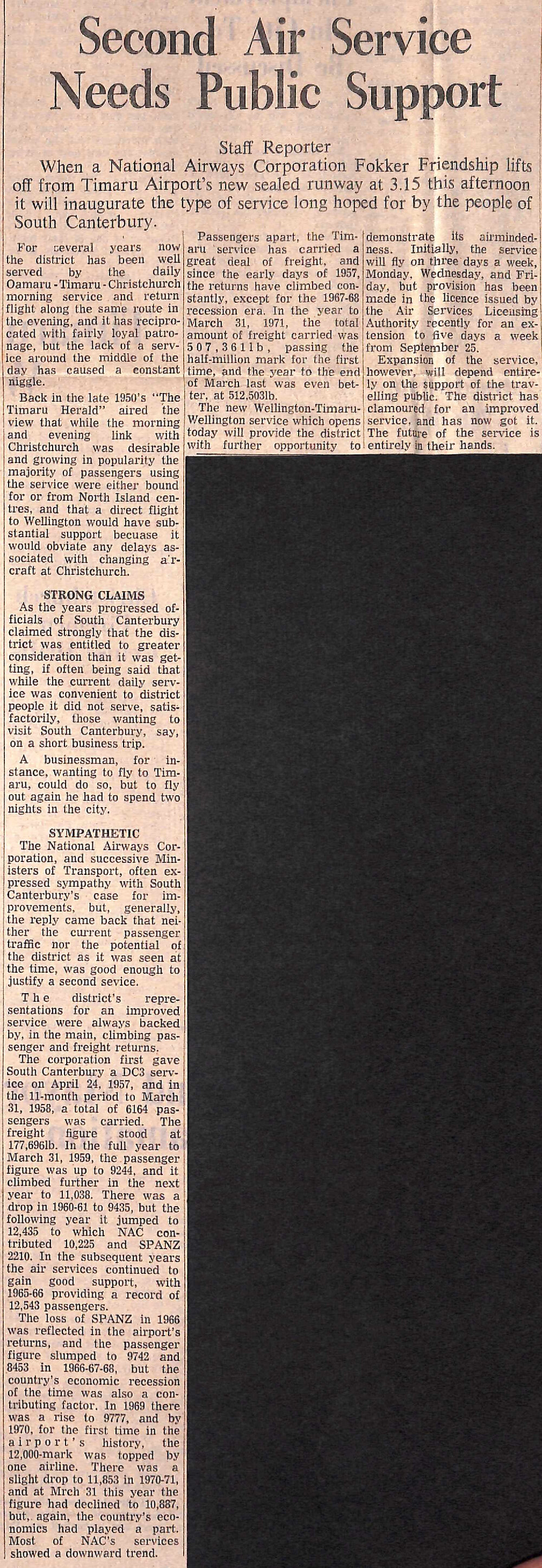 Second Air Service Needs Public Support