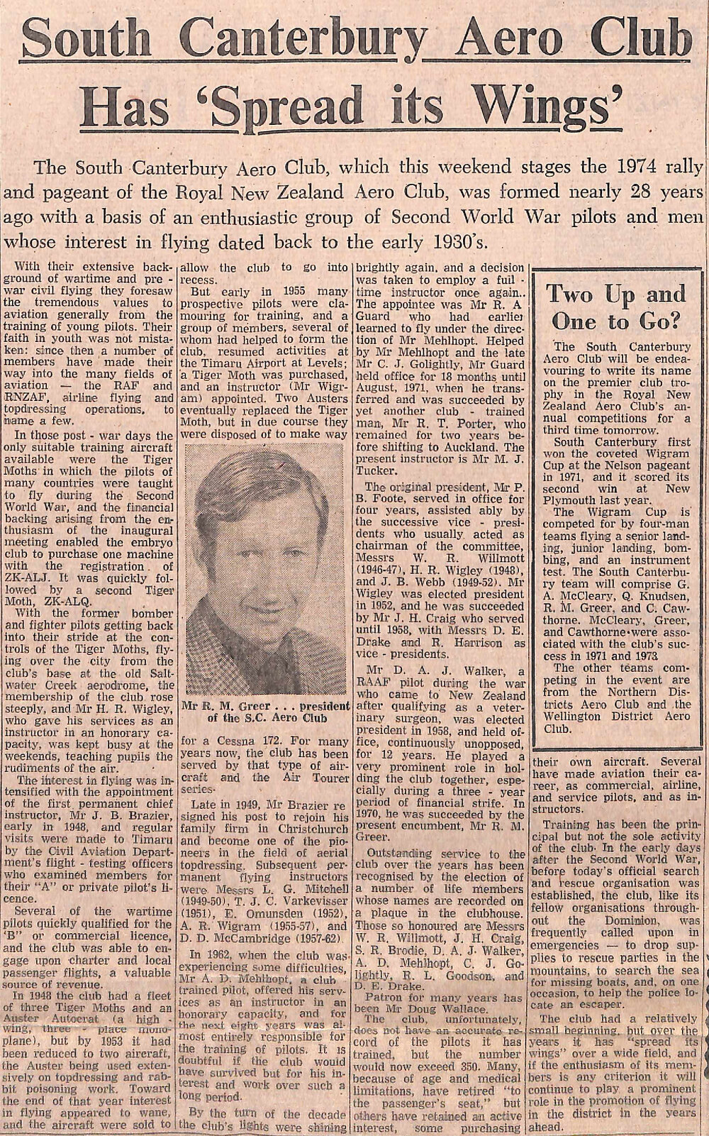 South Canterbury Aero Club Has 'Spread its Wings'