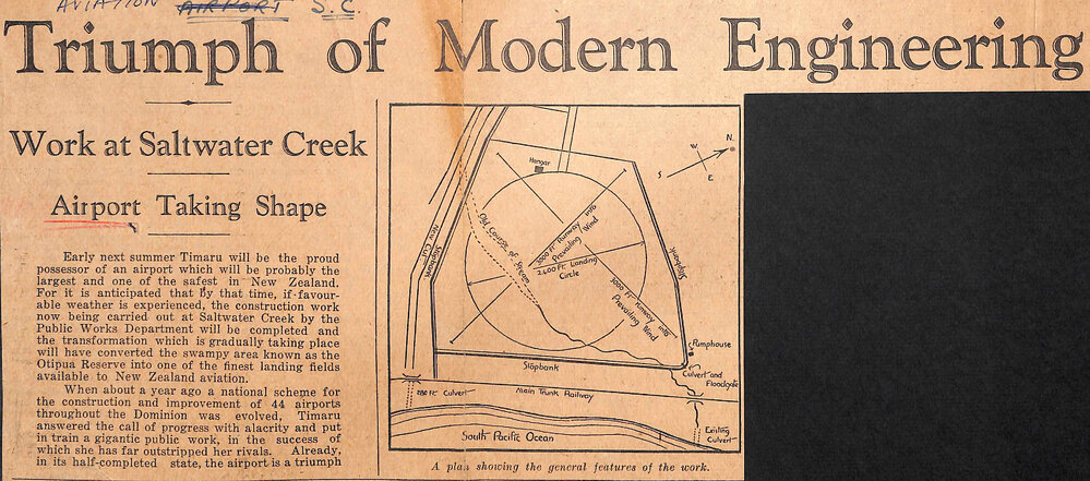 Triumph of Modern Engineering: Work at Saltwater Creek, Airport Taking Shape