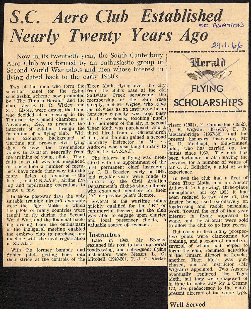 SC Aero Club Established Nearly Twenty Years Ago