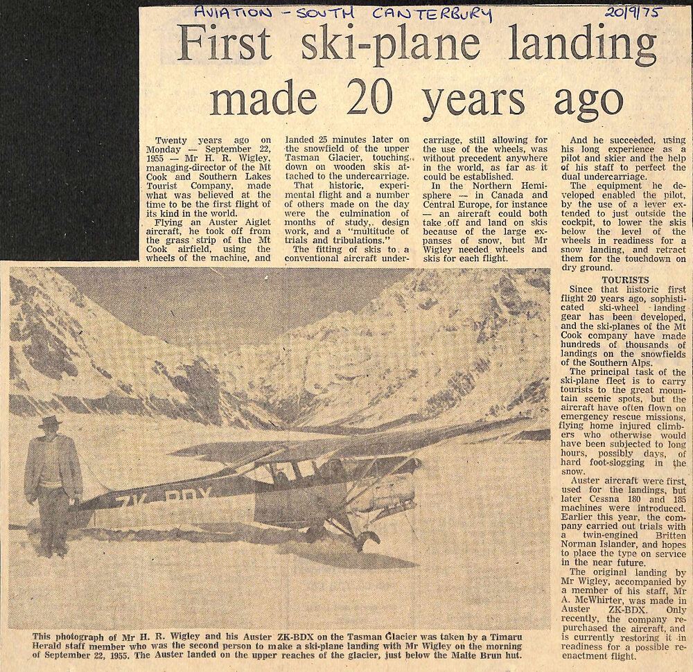 First ski-plane landing made 20 years ago