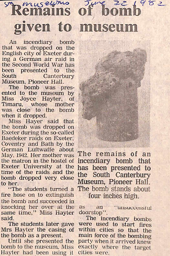 Remains of bomb given to museum