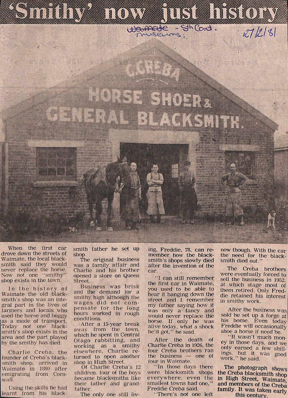  'Smithy' now just history