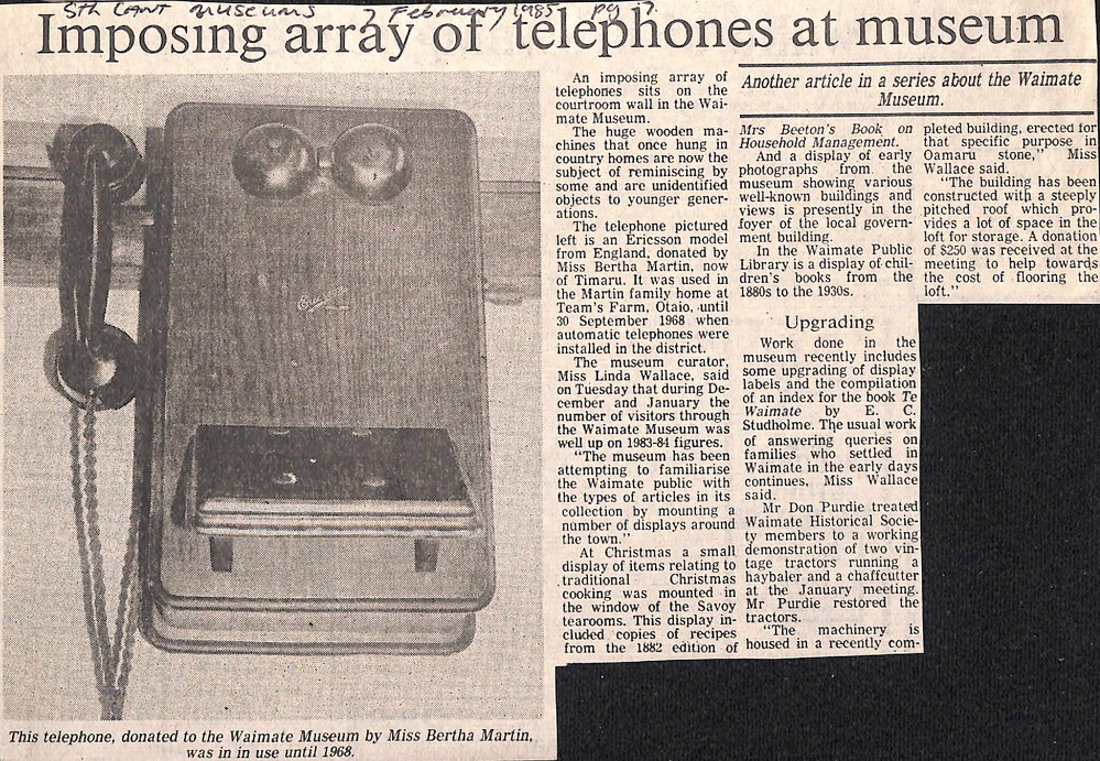 Imposing array of telephones at museum
