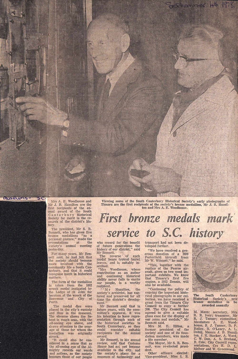 First bronze medals mark service to SC history