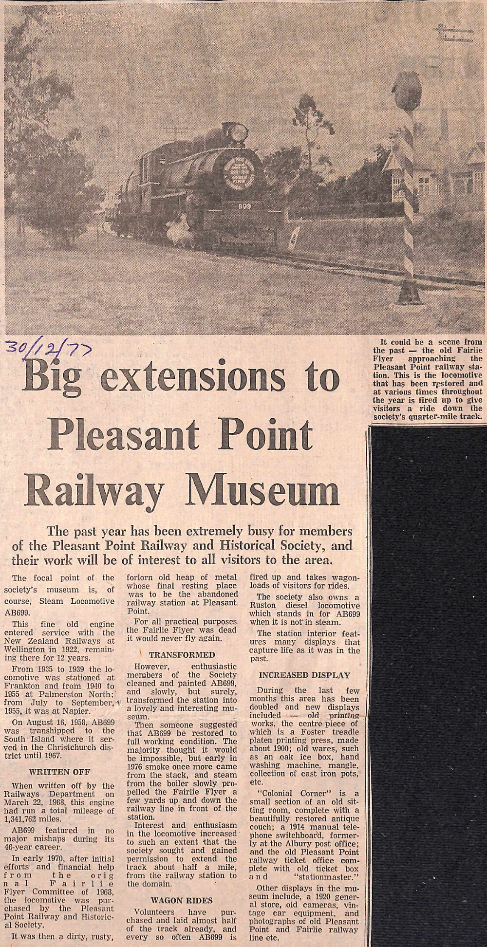 Big extensions to Pleasant Point Railway Museum