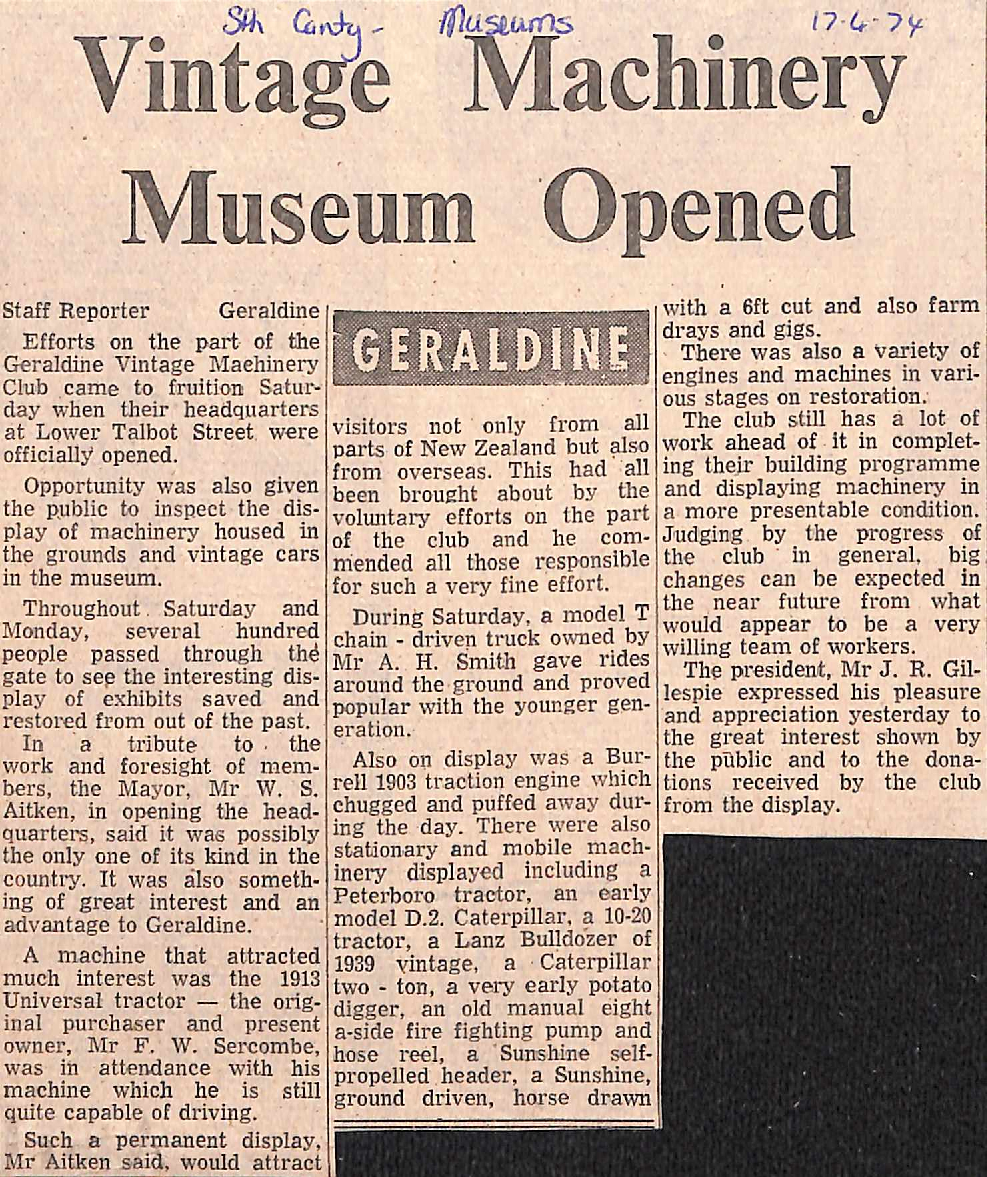 Vintage Machinery Museum Opened