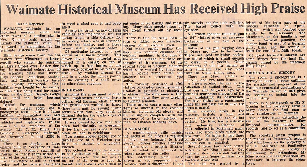 Waimate Historical Museum Has Received High Praise