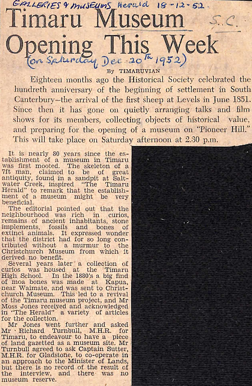 Timaru Museum Opening This Week