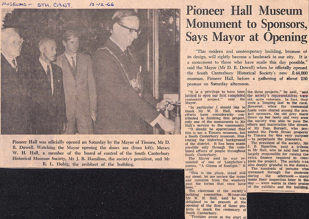 Pioneer Hall Museum Monument to Sponsors, Says Mayor at Opening