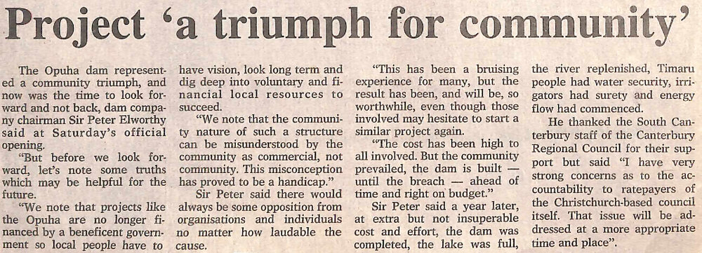 Project 'a triumph for community'