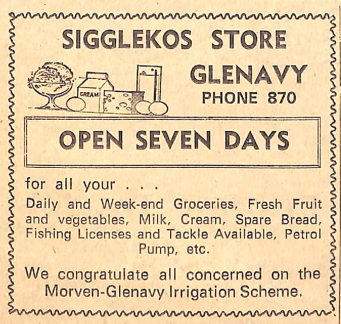 Sigglekos Store Glenavy advertisement