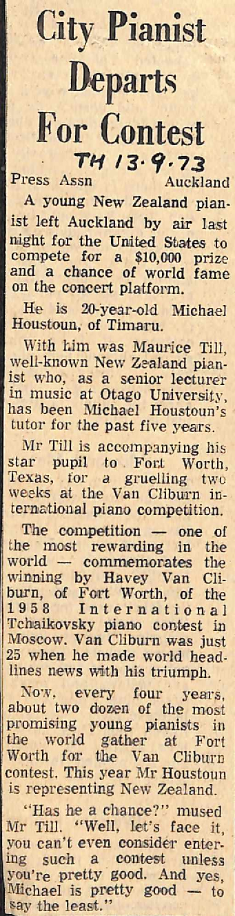 City Pianist Departs For Contest