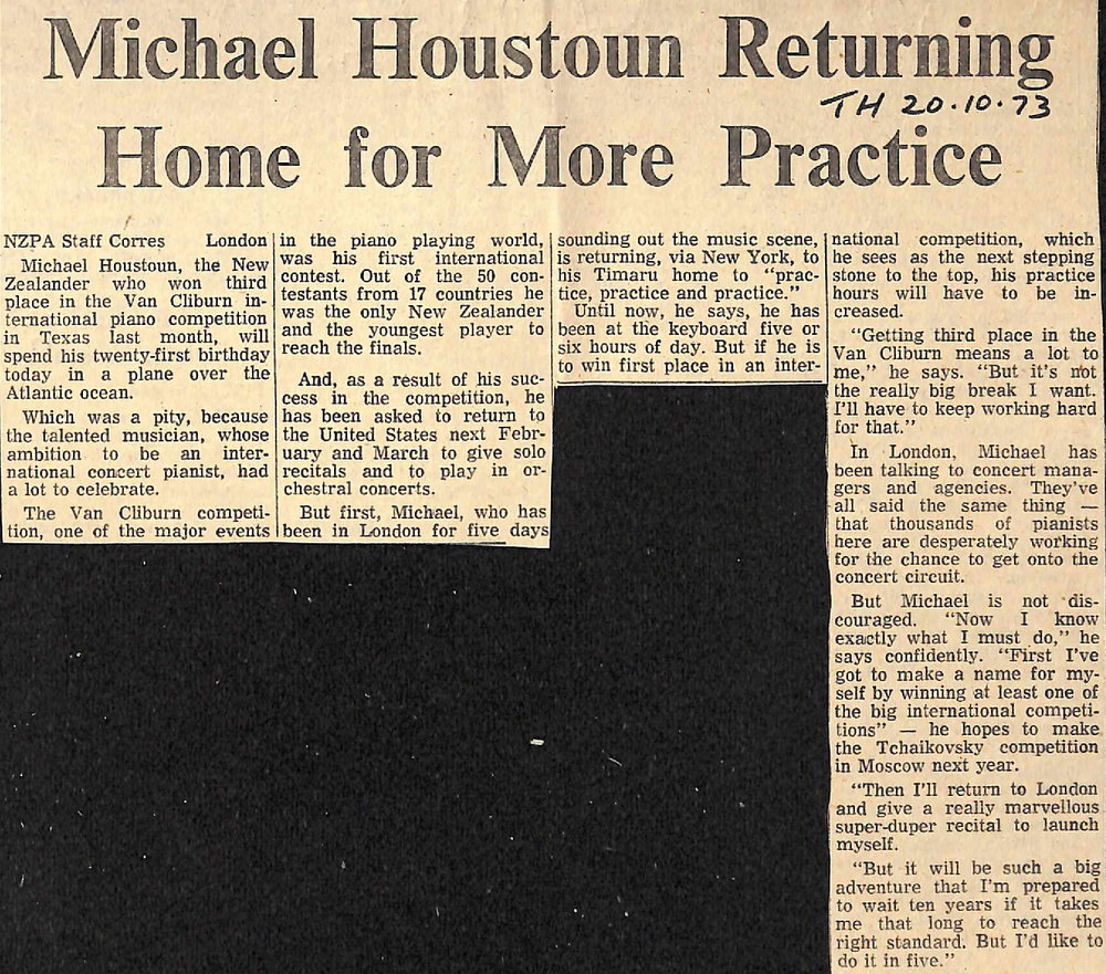 Michael Houstoun Returning Home for More Practice
