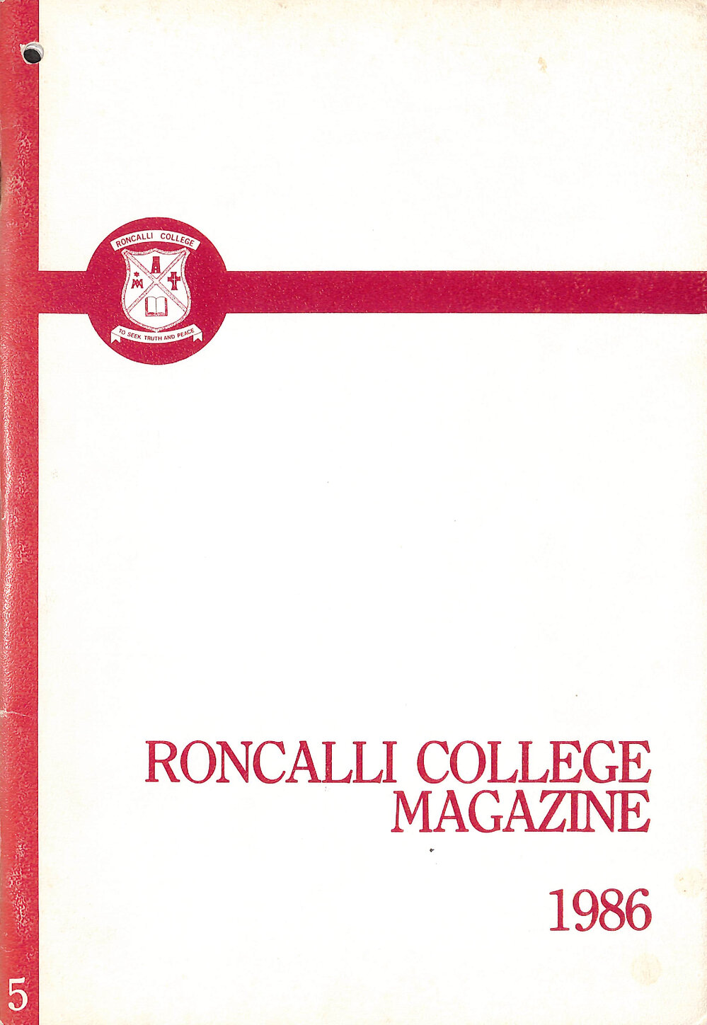 Roncalli College magazine 1986