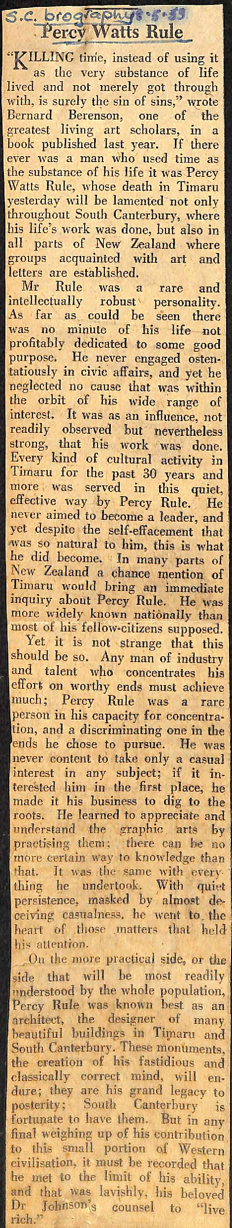 Percy Watts Rule