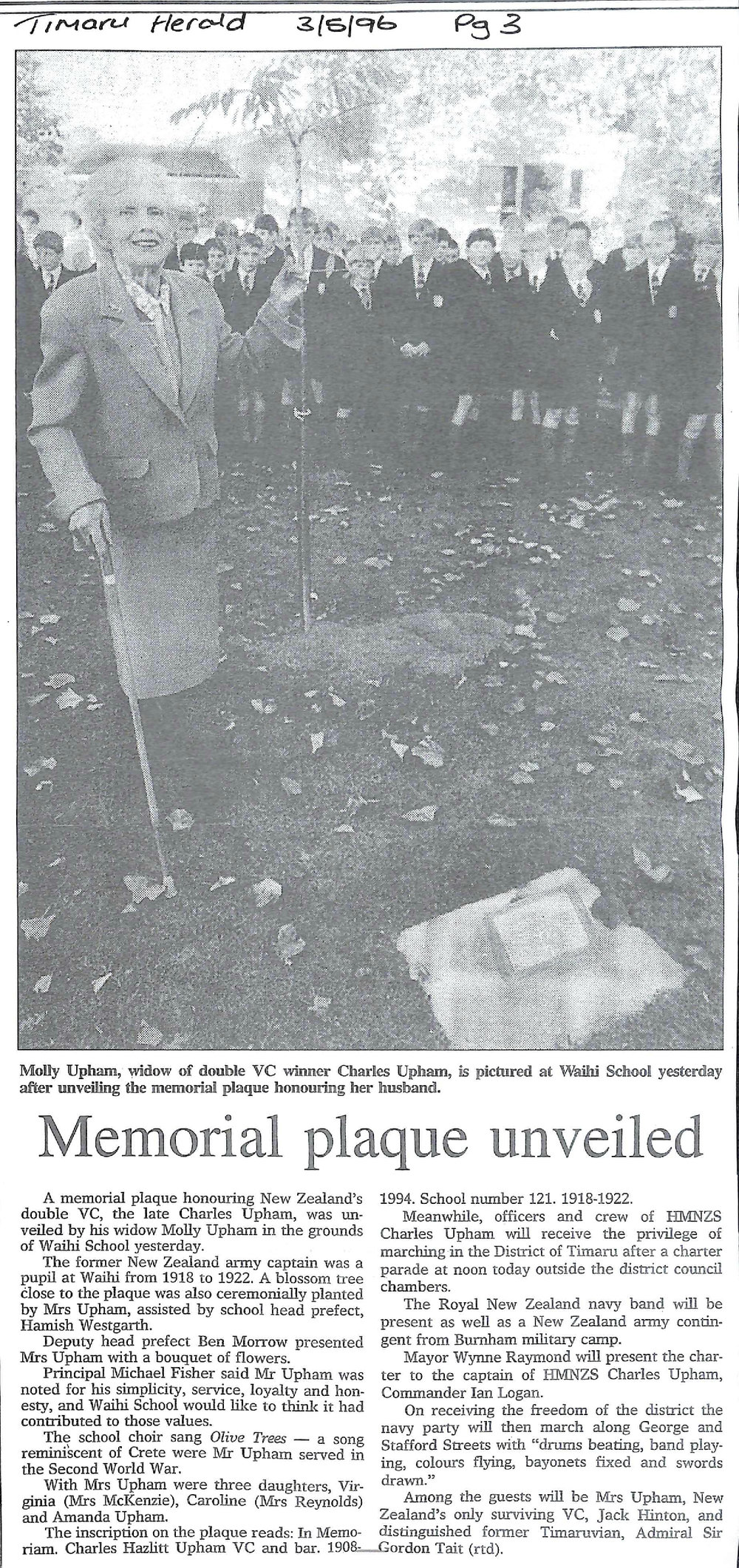 Memorial plaque unveiled