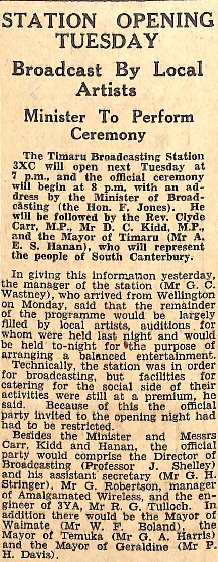 Station Opening Tuesday, Broadcast By Local Artists, Minister To Perform Ceremony