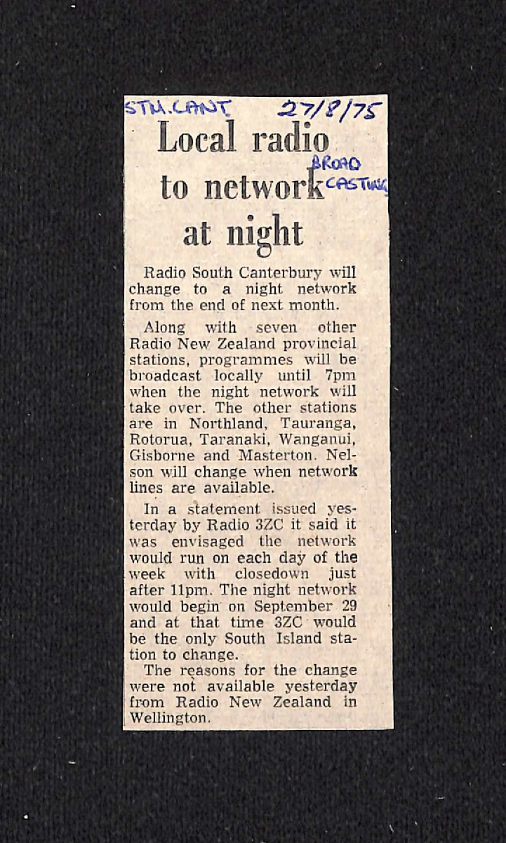 Local radio to network at night