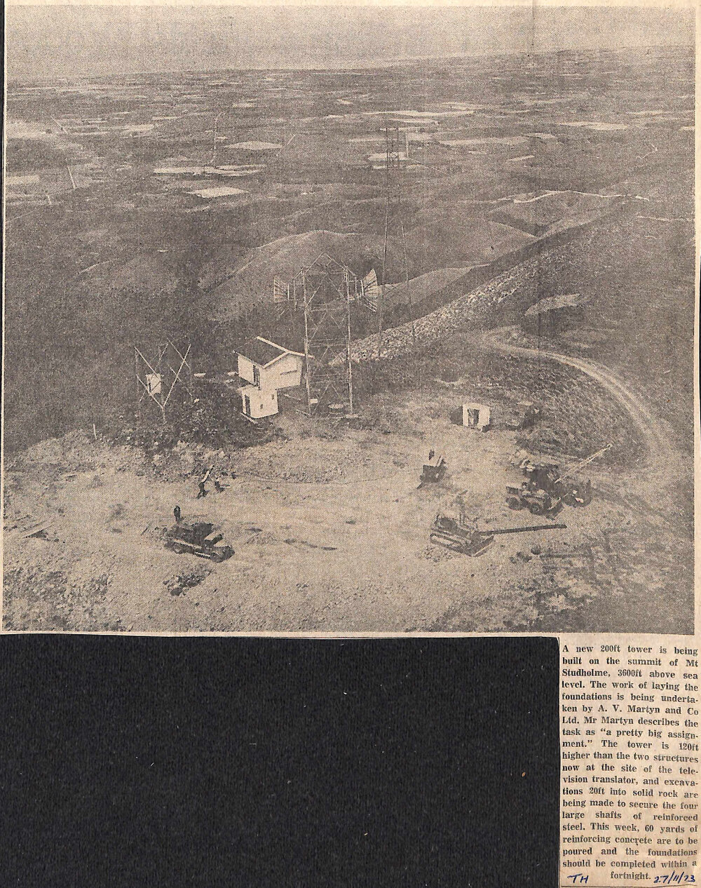 New 200ft tower on summit of Mt Studholme