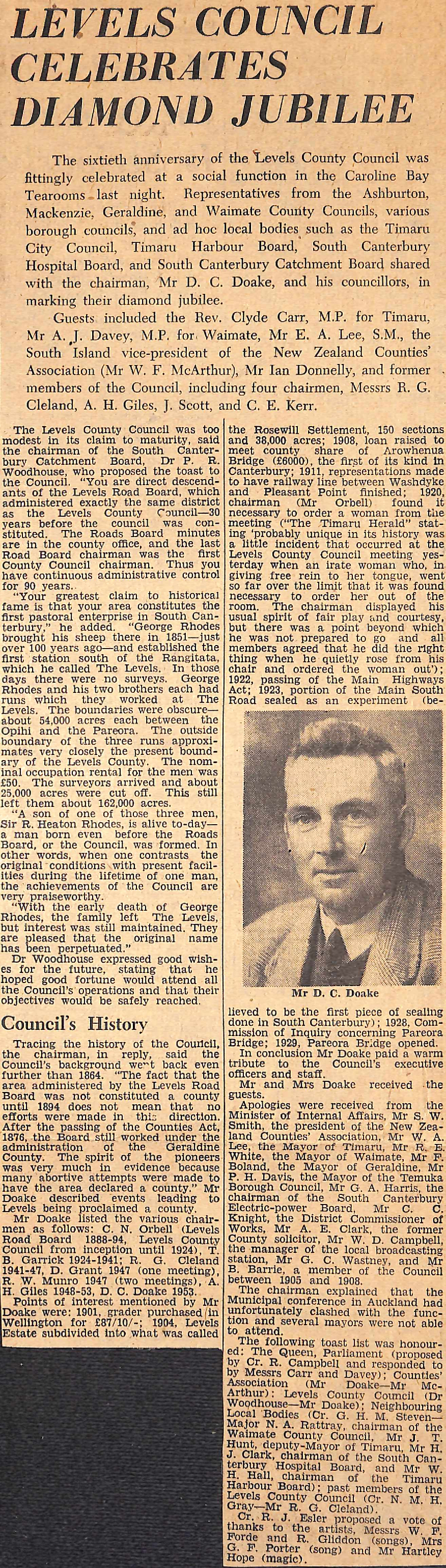 Levels Council Celebrates Diamond Jubilee