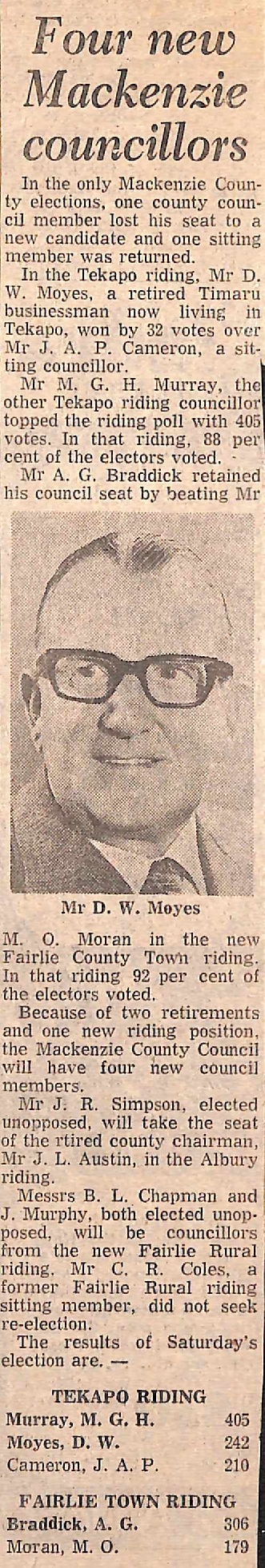 Four new Mackenzie councillors