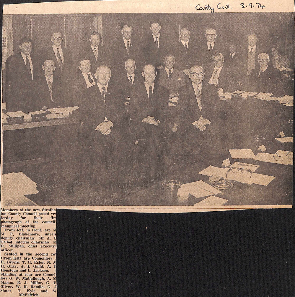 Members of the new Strathallan County Council