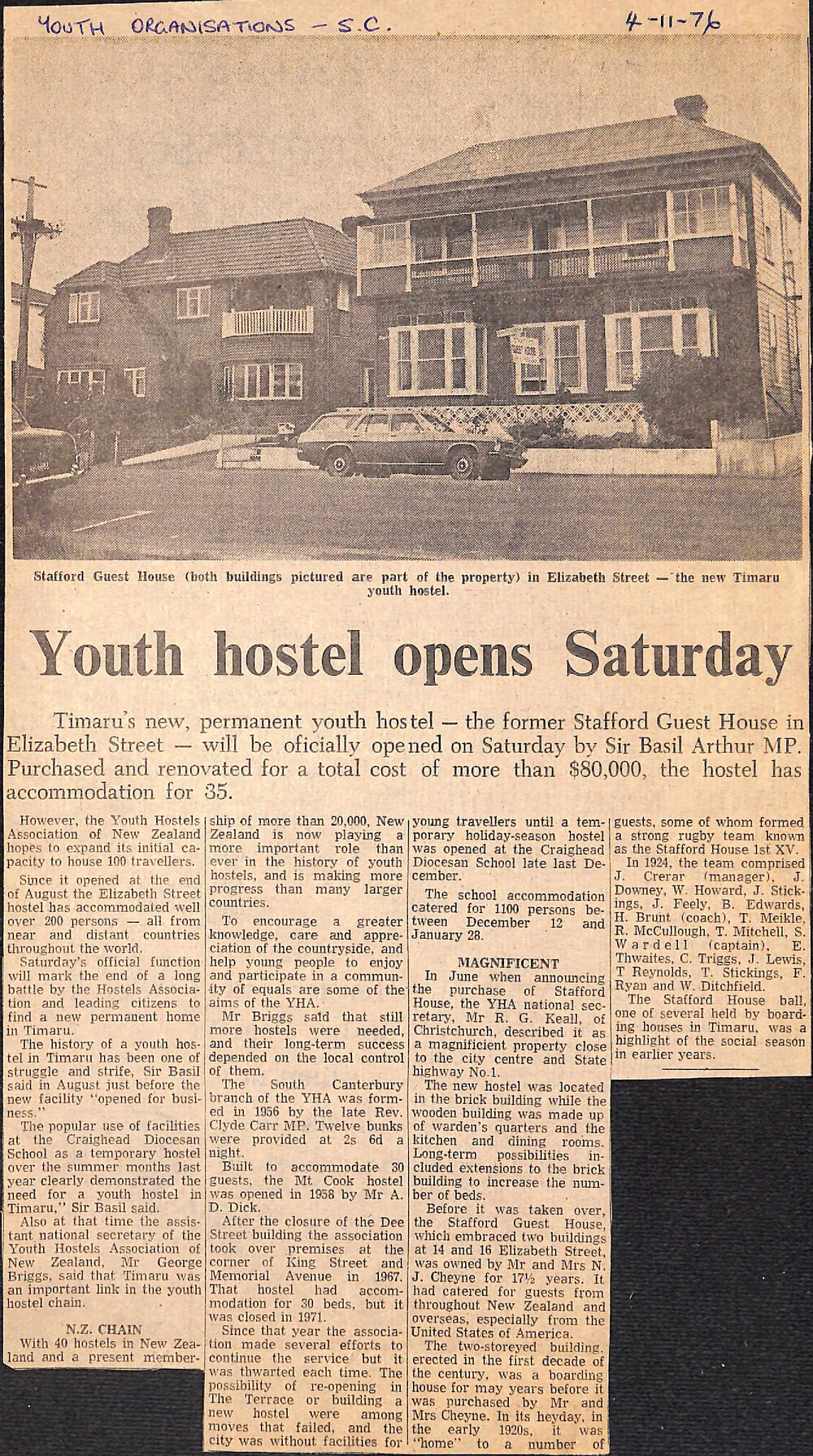 Youth hostel opens Saturday