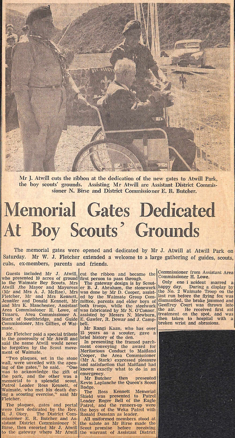 Memorial Gates Dedicated At Boy Scouts' Grounds