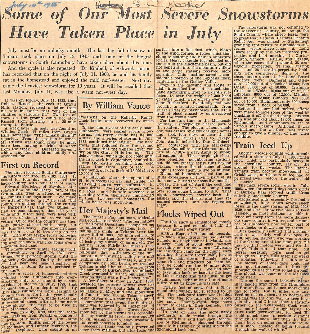 Some of Our Most Severe Snowstorms Have Taken Place in July