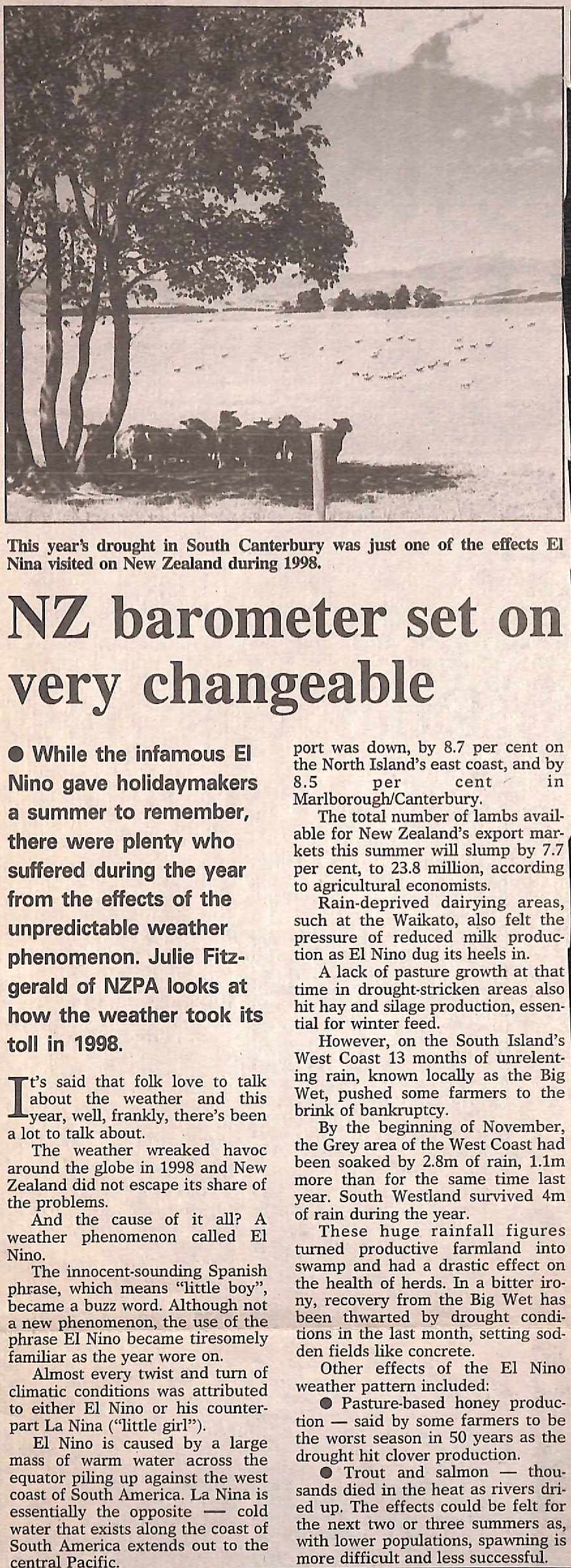 NZ barometer set on very changeable