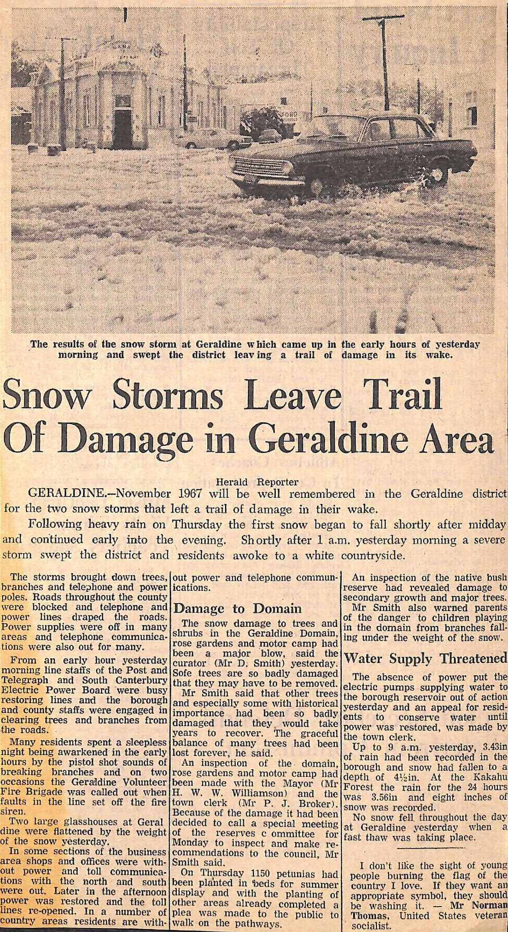 Snow Storms Leave Trail Of Damage in Geraldine Area