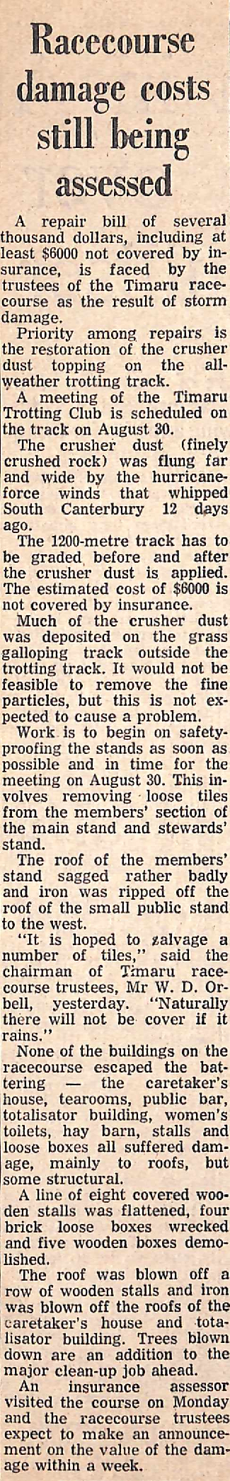 Racecourse damage costs still being assessed