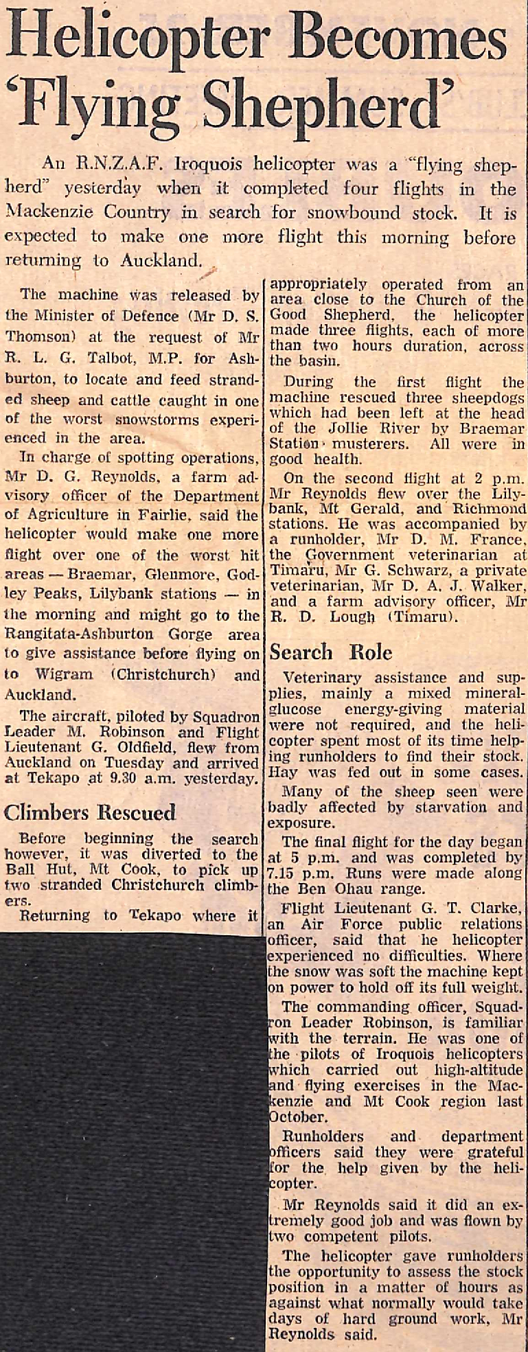 Helicopter Becomes 'Flying Shepherd'