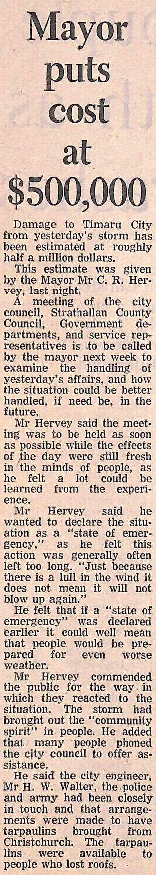 Mayor puts cost at $500,000