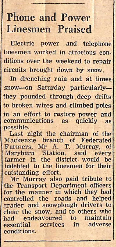 Phone and Power Linesmen Praised