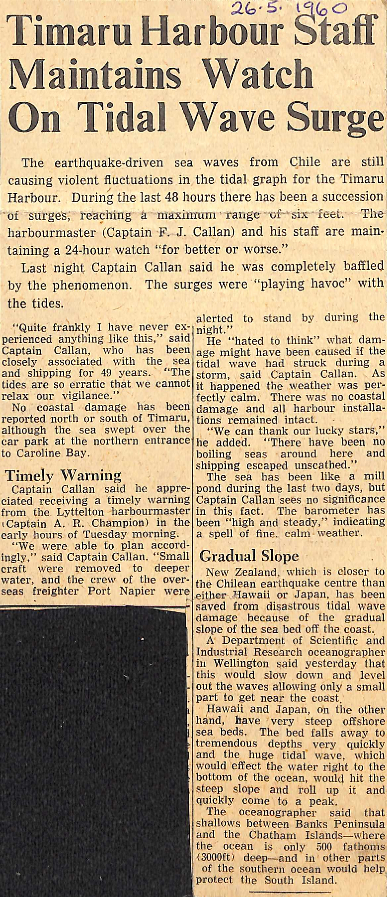 Timaru Harbour Staff Maintains Watch On Tidal Wave Surge