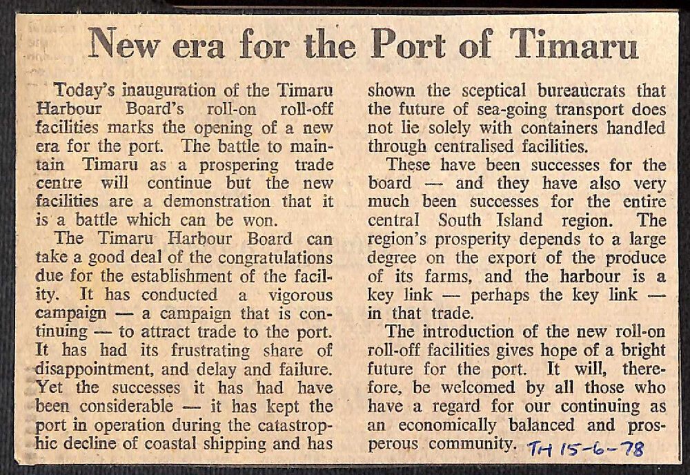 Editorial: New era for the port of Timaru
