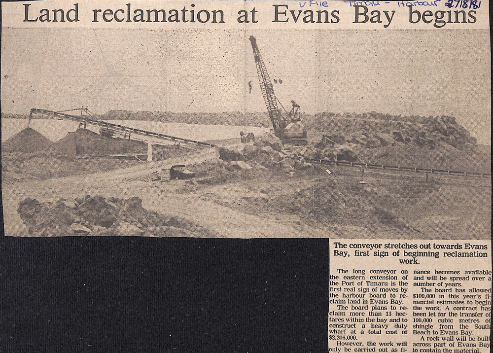 Land reclamation at Evans Bay begins