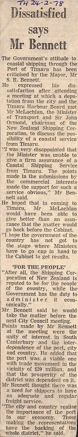 Dissatisfied says Mr Bennett