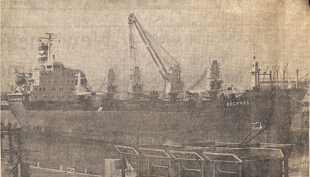 Biggest bulk carrier loading at Timaru