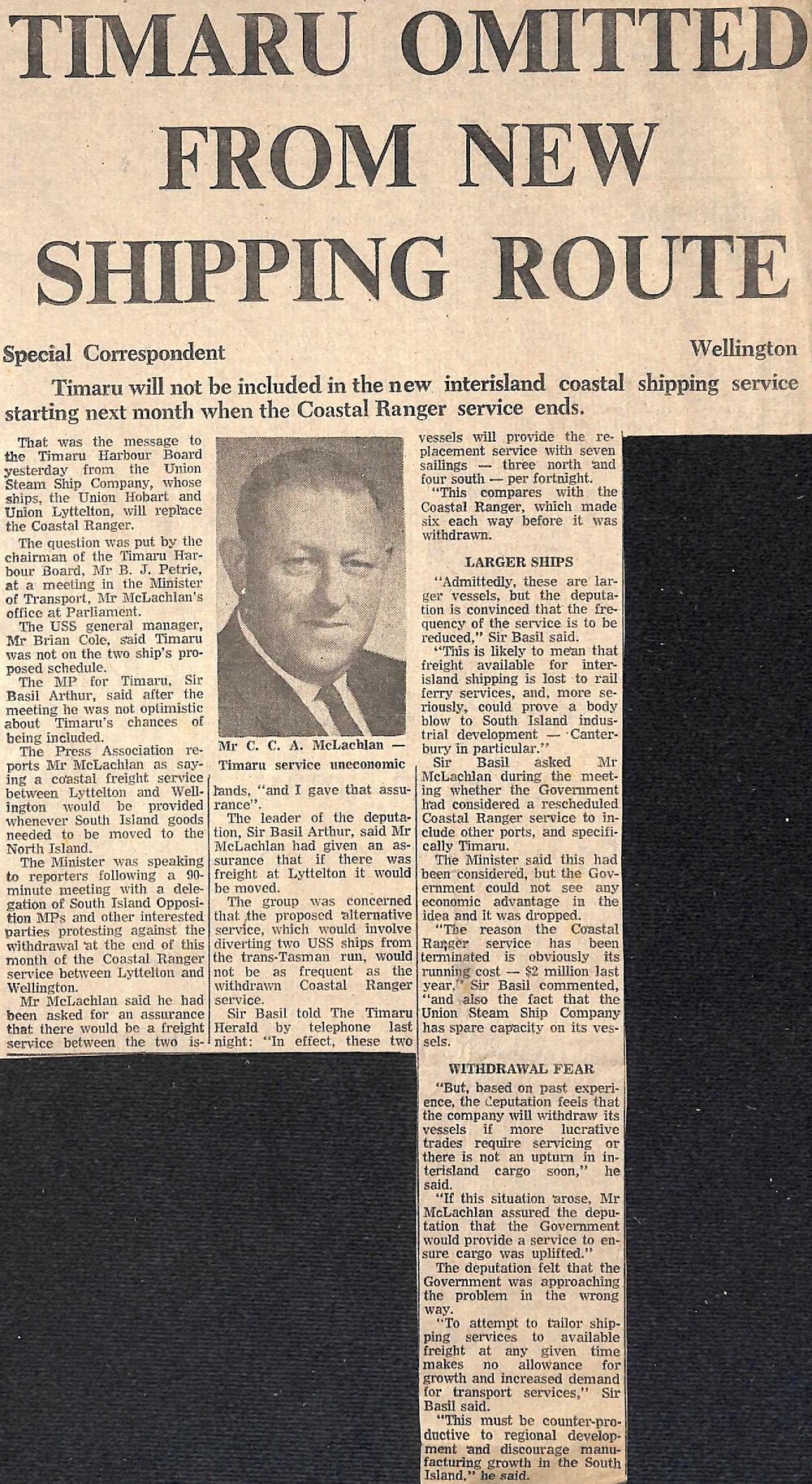 Timaru Omitted From New Shipping Route